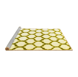Sideview of Machine Washable Terrilis Yellow Contemporary Rug, wshcon1103yw