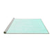 Sideview of Machine Washable Solid Turquoise Modern Area Rugs, wshcon1104turq