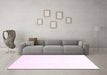 Machine Washable Solid Pink Modern Rug in a Living Room, wshcon1104pnk