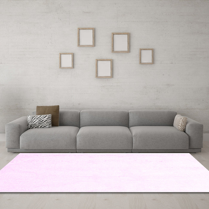 Machine Washable Solid Pink Modern Rug in a Living Room, wshcon1104pnk