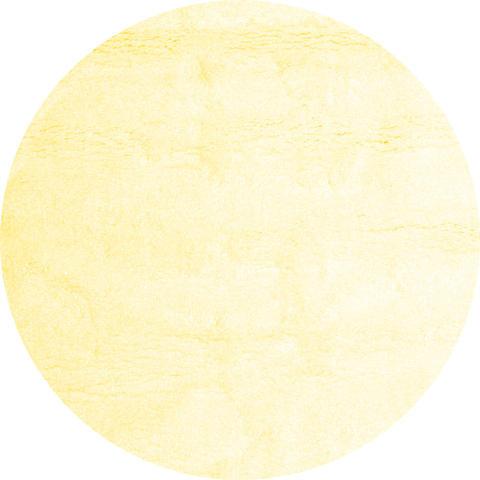 Round Solid Yellow Modern Rug, con1104yw