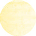 Round Solid Yellow Modern Rug, con1104yw