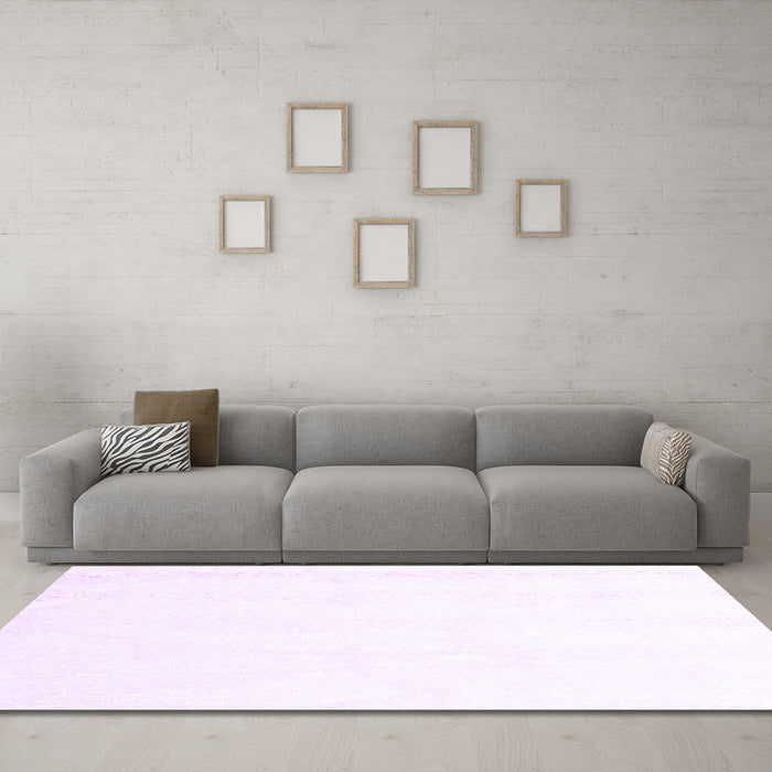 Machine Washable Solid Purple Modern Area Rugs in a Living Room, wshcon1104pur