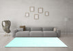 Machine Washable Solid Turquoise Modern Area Rugs in a Living Room,, wshcon1104turq