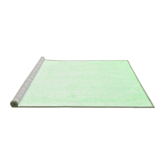 Sideview of Machine Washable Solid Emerald Green Modern Area Rugs, wshcon1104emgrn