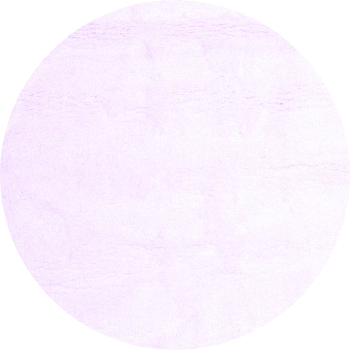 Round Machine Washable Solid Purple Modern Area Rugs, wshcon1104pur