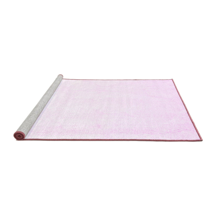 Sideview of Machine Washable Solid Pink Modern Rug, wshcon1104pnk