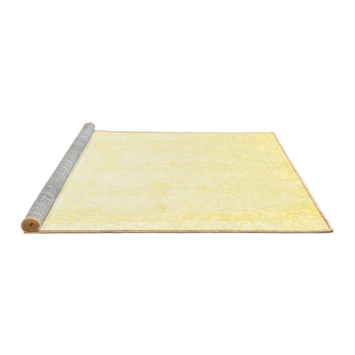 Sideview of Machine Washable Solid Yellow Modern Rug, wshcon1104yw