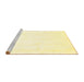 Sideview of Machine Washable Solid Yellow Modern Rug, wshcon1104yw