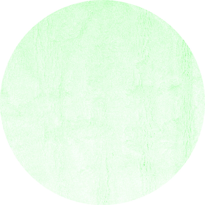 Round Machine Washable Solid Emerald Green Modern Area Rugs, wshcon1104emgrn