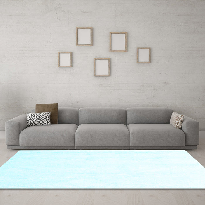 Machine Washable Solid Light Blue Modern Rug in a Living Room, wshcon1104lblu