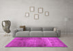 Machine Washable Abstract Pink Contemporary Rug in a Living Room, wshcon1105pnk