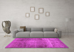 Machine Washable Abstract Pink Contemporary Rug in a Living Room, wshcon1105pnk