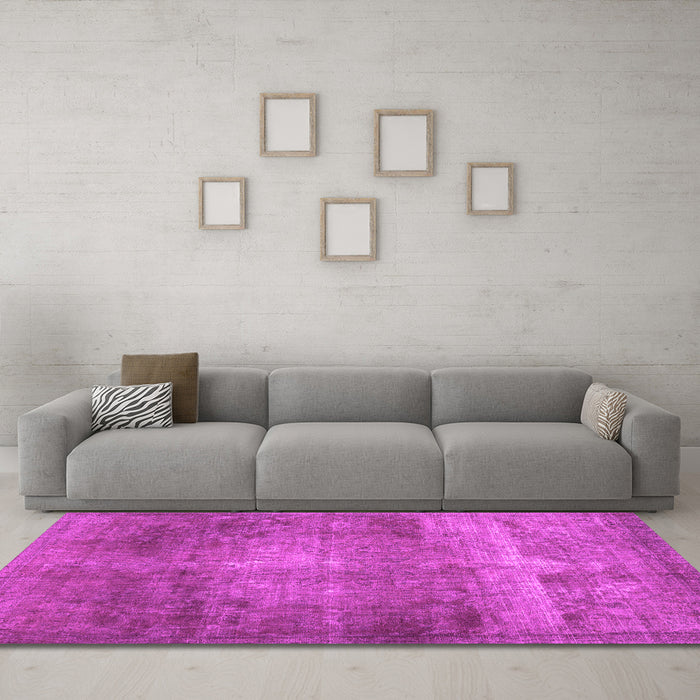 Machine Washable Abstract Pink Contemporary Rug in a Living Room, wshcon1105pnk