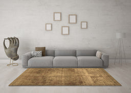 Machine Washable Abstract Brown Contemporary Rug in a Living Room,, wshcon1105brn