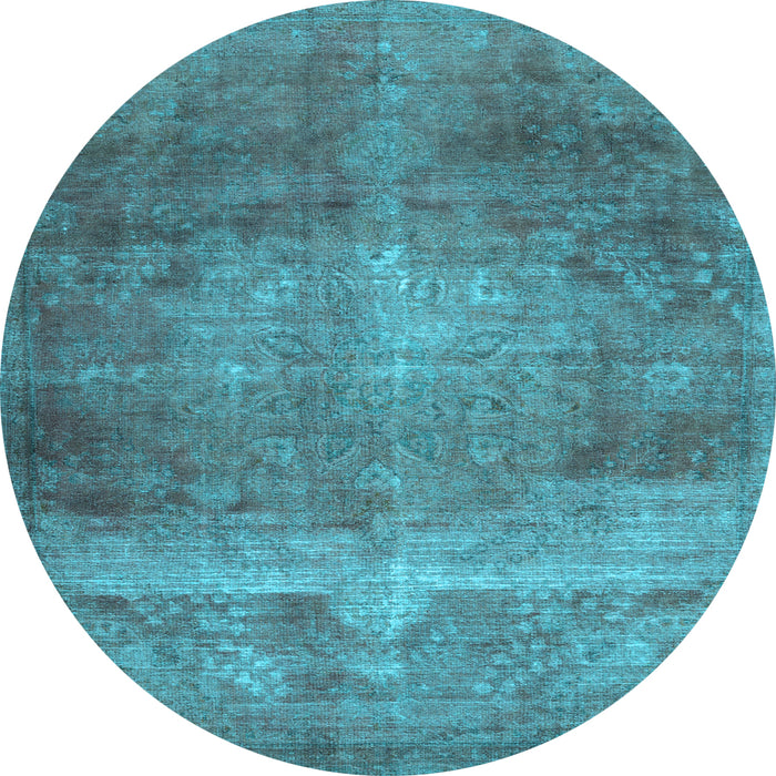 Round Machine Washable Abstract Light Blue Contemporary Rug, wshcon1105lblu