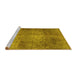 Sideview of Machine Washable Abstract Yellow Contemporary Rug, wshcon1105yw