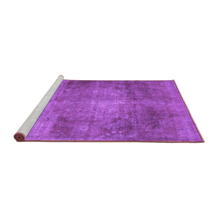 Sideview of Machine Washable Abstract Purple Contemporary Area Rugs, wshcon1105pur