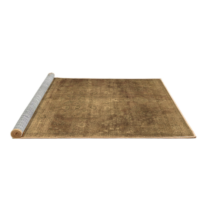 Sideview of Machine Washable Abstract Brown Contemporary Rug, wshcon1105brn