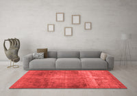 Machine Washable Abstract Red Contemporary Rug, wshcon1105red