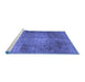 Sideview of Machine Washable Abstract Blue Contemporary Rug, wshcon1105blu