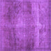 Square Abstract Purple Contemporary Rug, con1105pur