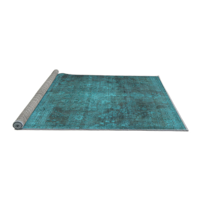 Sideview of Machine Washable Abstract Light Blue Contemporary Rug, wshcon1105lblu
