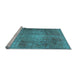 Sideview of Machine Washable Abstract Light Blue Contemporary Rug, wshcon1105lblu