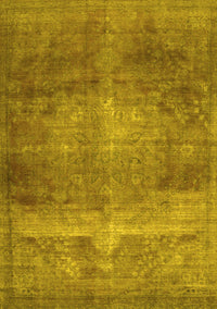 Abstract Yellow Contemporary Rug, con1105yw