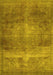 Abstract Yellow Contemporary Rug, con1105yw