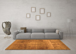 Machine Washable Abstract Orange Contemporary Area Rugs in a Living Room, wshcon1105org