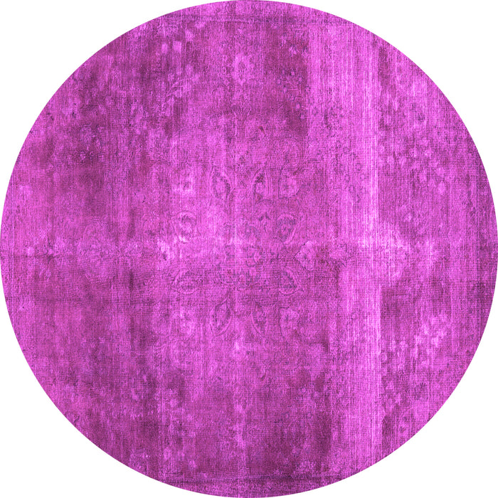 Round Machine Washable Abstract Pink Contemporary Rug, wshcon1105pnk