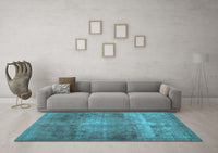 Machine Washable Abstract Light Blue Contemporary Rug, wshcon1105lblu