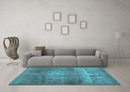 Machine Washable Abstract Light Blue Contemporary Rug in a Living Room, wshcon1105lblu