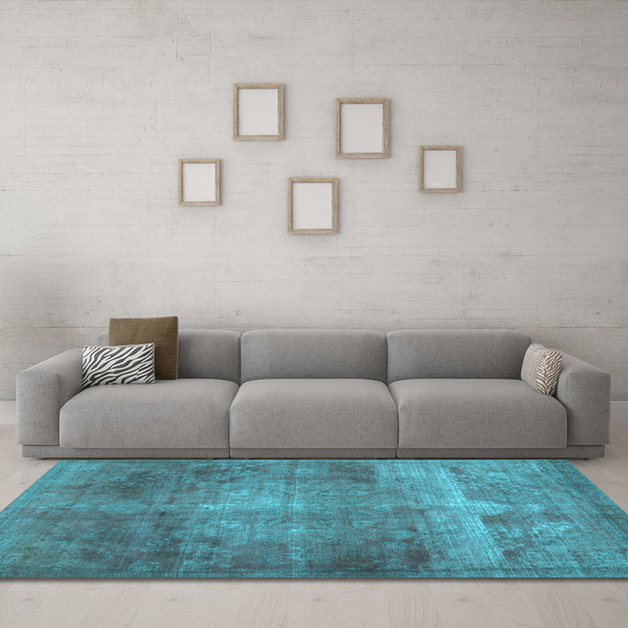 Machine Washable Abstract Light Blue Contemporary Rug in a Living Room, wshcon1105lblu