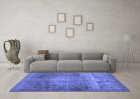 Machine Washable Abstract Blue Contemporary Rug, wshcon1105blu