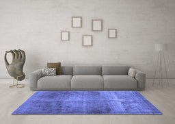 Machine Washable Abstract Blue Contemporary Rug in a Living Room, wshcon1105blu