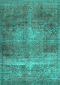 Abstract Turquoise Contemporary Rug, con1105turq