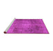 Sideview of Machine Washable Abstract Pink Contemporary Rug, wshcon1105pnk