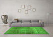 Machine Washable Abstract Green Contemporary Area Rugs in a Living Room,, wshcon1105grn