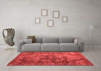 Machine Washable Abstract Red Contemporary Rug, wshcon1106red