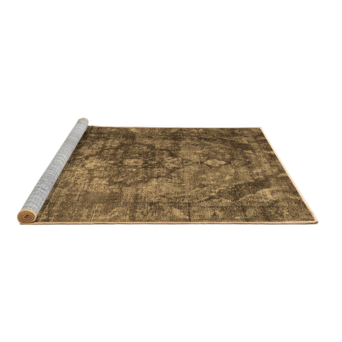 Sideview of Machine Washable Abstract Brown Contemporary Rug, wshcon1106brn