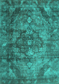 Abstract Turquoise Contemporary Rug, con1106turq