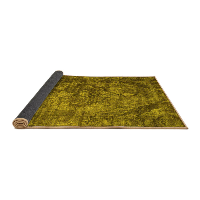 Sideview of Abstract Yellow Contemporary Rug, con1106yw