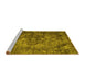 Sideview of Machine Washable Abstract Yellow Contemporary Rug, wshcon1106yw