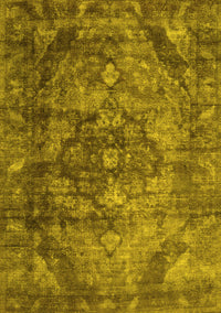 Abstract Yellow Contemporary Rug, con1106yw