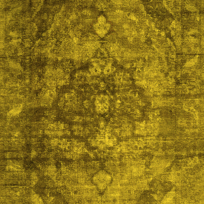 Abstract Yellow Contemporary Rug, con1106yw
