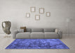 Machine Washable Abstract Blue Contemporary Rug in a Living Room, wshcon1106blu