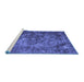 Sideview of Machine Washable Abstract Blue Contemporary Rug, wshcon1106blu