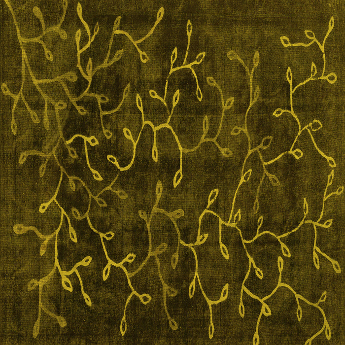 Square Machine Washable Persian Yellow Bohemian Rug, wshcon1107yw